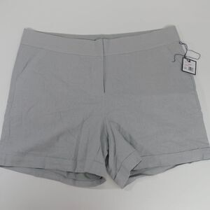 NWT MADISON gray Linen blend dress shorts lined MSRP $70 size 18W